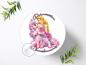 Preview: Prinzessin Dornröschen mit Wunschname, Tortenaufleger Ø 20cm, 0305z
